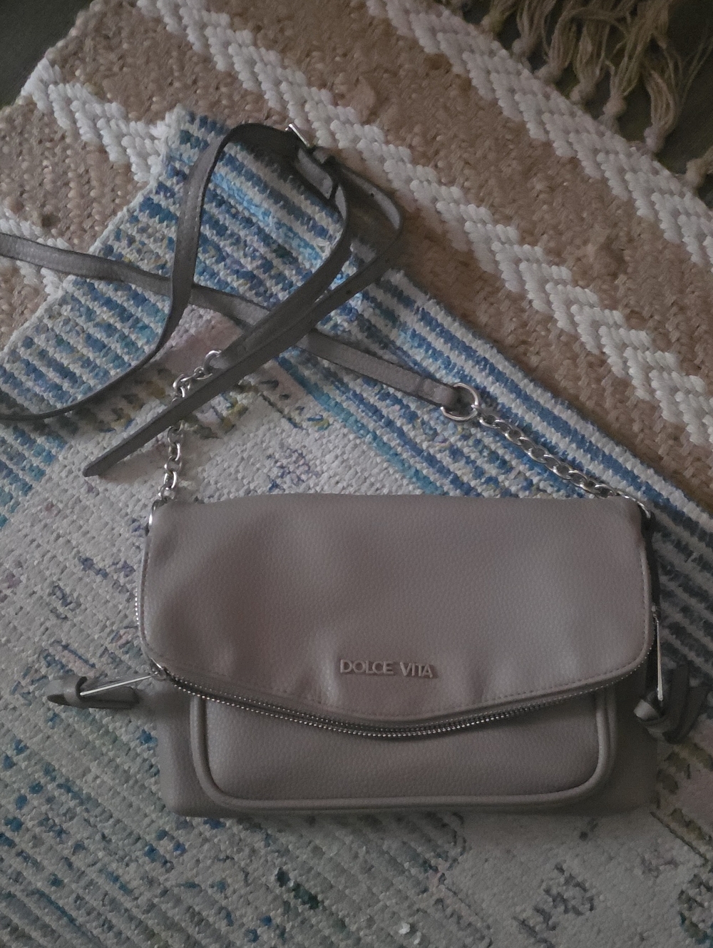 Dolce Vita Taupe Crossbody with Chain Strap